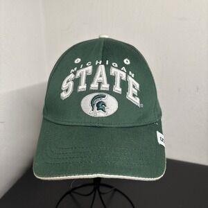 Vintage Michigan State Spartans Hat Cap Zephyr OSFM 90s Green Spell Out MSU